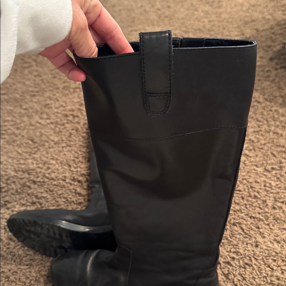 Lauren Ralph Lauren Black Leather Riding Boots - Picture 3 of 8
